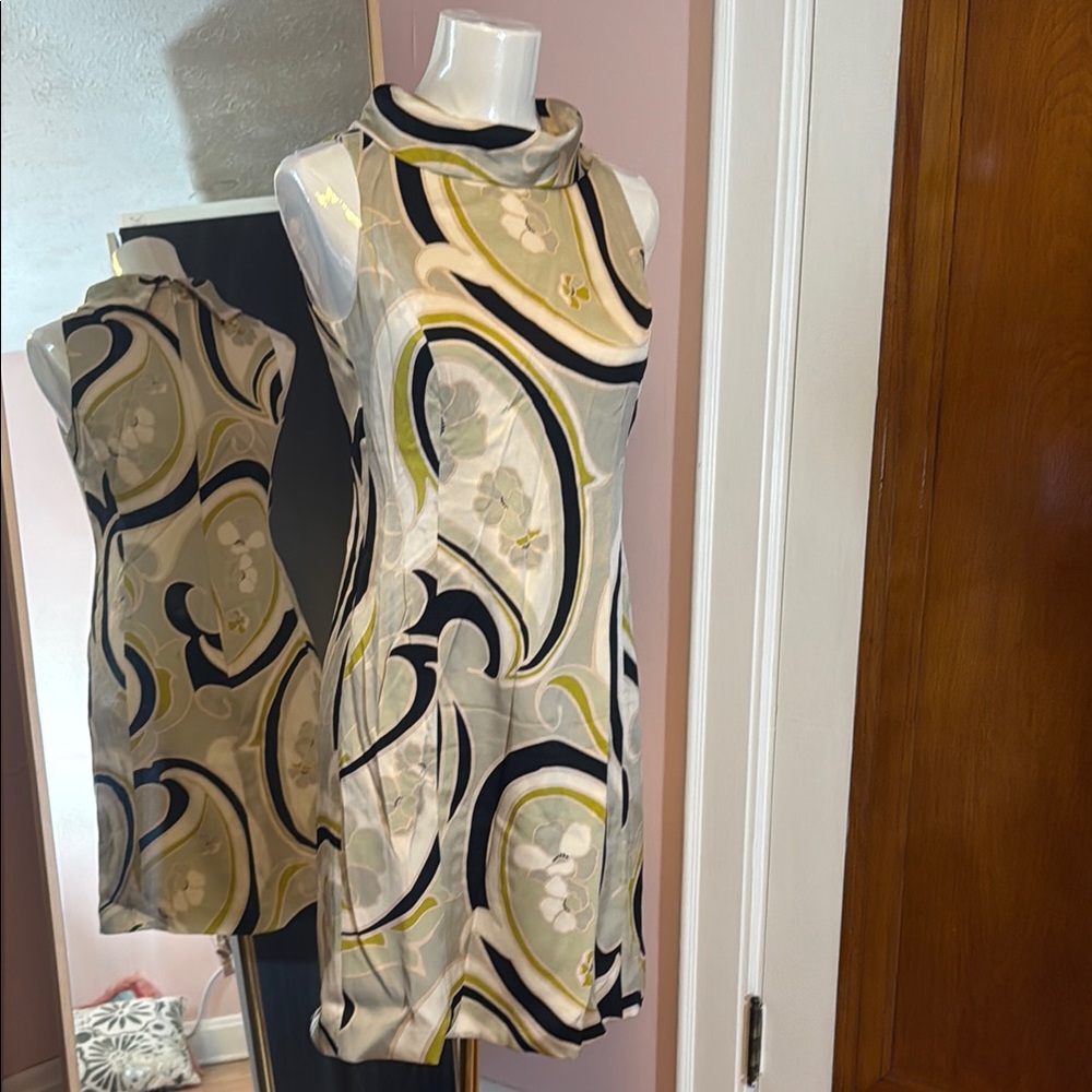 Abstract Patterned Sleeveless Dress